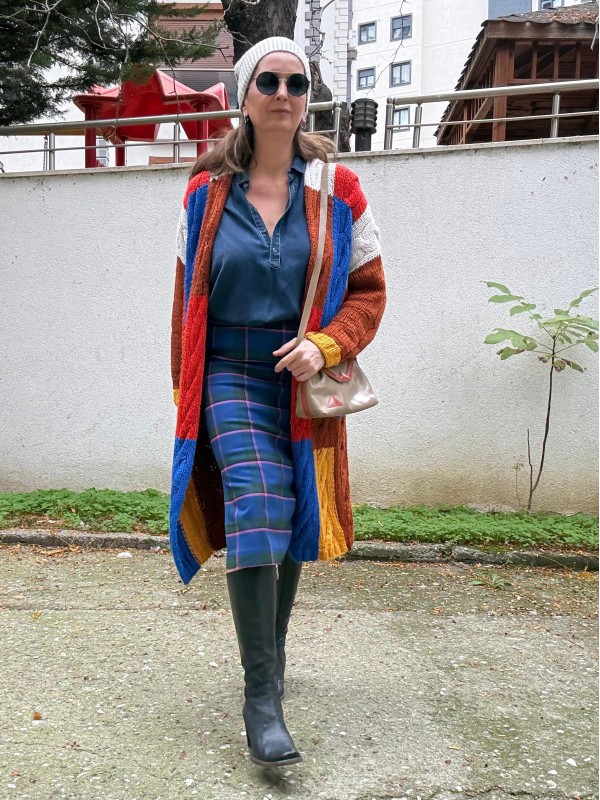 Vintage Ekose Kalem Etek