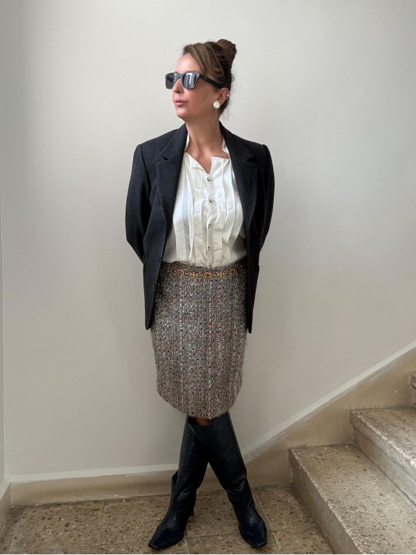 Vintage 100% Ipek Beyaz Gömlek