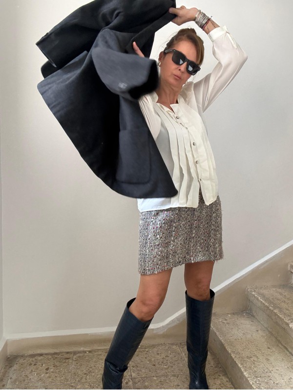 Vintage 100% Ipek Beyaz Gömlek