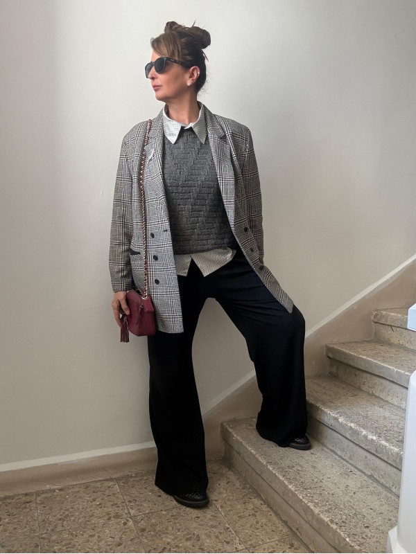 Vintage C&A Yün & Kaşmir Ekose Ceket 