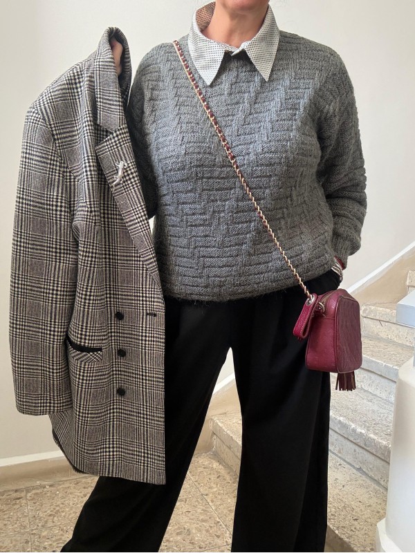 Vintage Yün & Angora Haki Kazak 