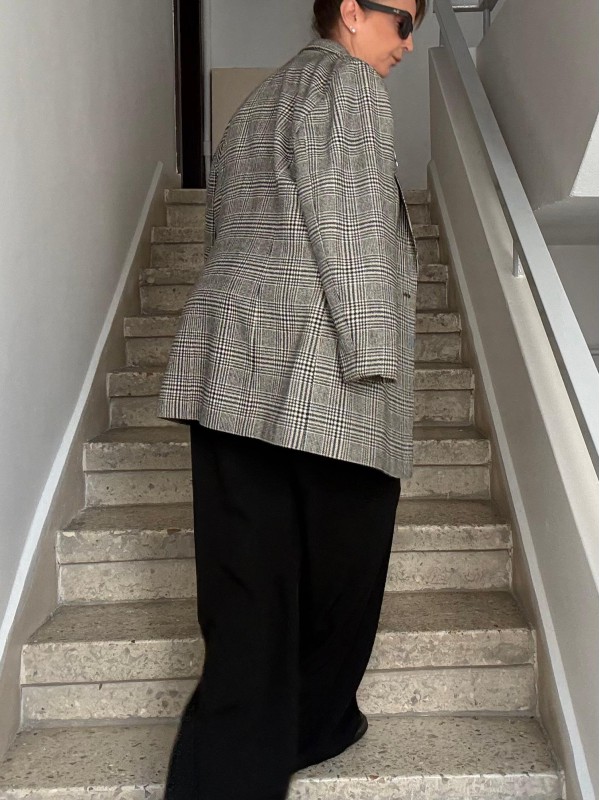 Vintage C&A Yün & Kaşmir Ekose Ceket 