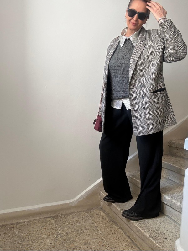 Vintage C&A Yün & Kaşmir Ekose Ceket 