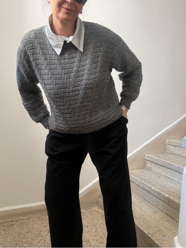 Vintage Yün & Angora Haki Kazak 