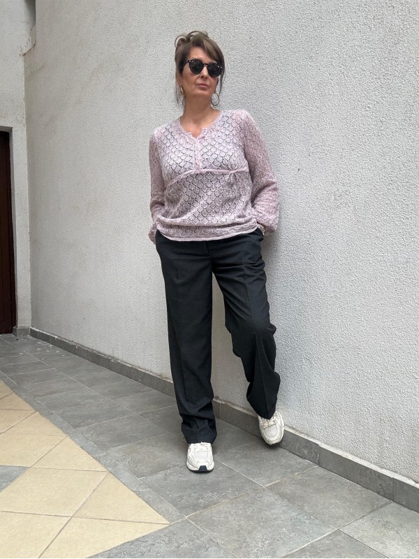 Vintage Lila Ajurlu Kazak