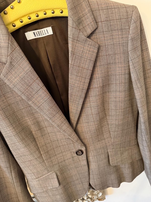 Marella Kahverengi Ekose Ceket 