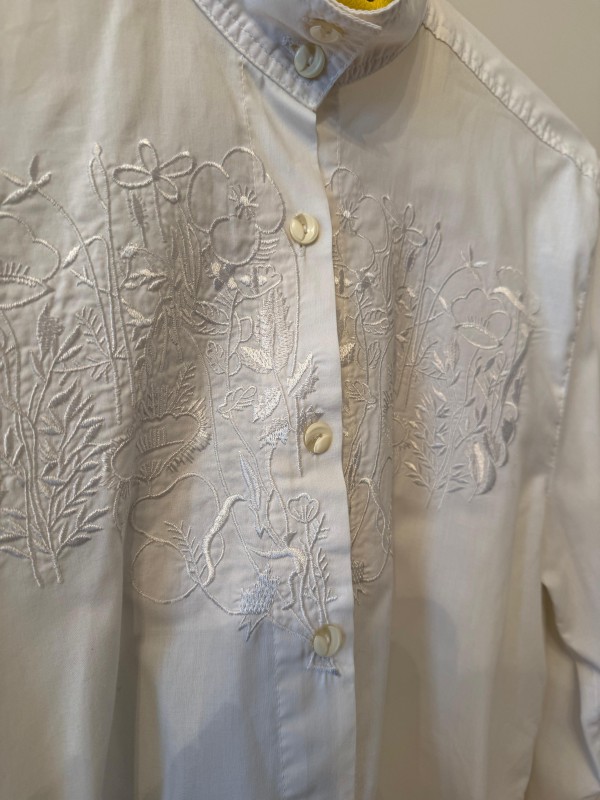 Vintage Göğüs Nakışlı Gömlek