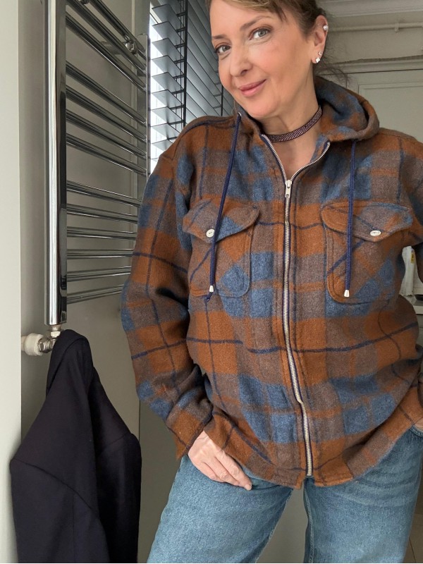 Vintage Made in USA Kapüşonlu Oduncu Gömlek 