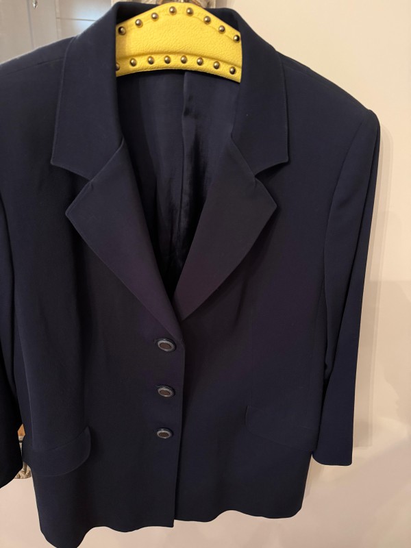 Vintage Lacivert 3 düğmeli Ceket