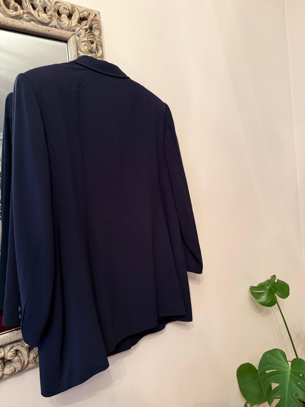 Vintage Lacivert 3 düğmeli Ceket