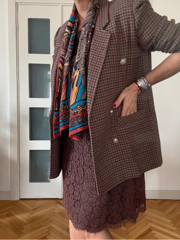 Vakko Vintage Süet Püsküllü Pelerin