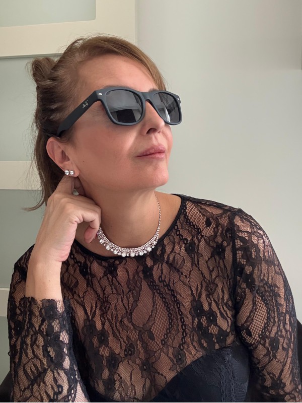 Vintage Siyah Tül Elbise 