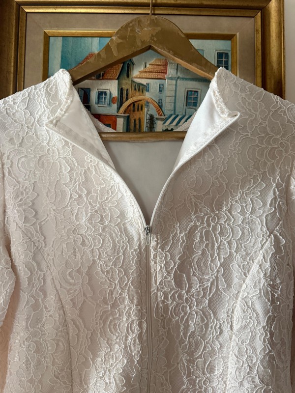 Vintage Krem Full Güpür  Dantel Bluz