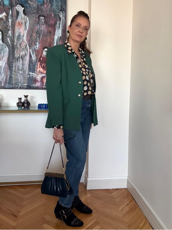 Vintage Yeşil Blazer 