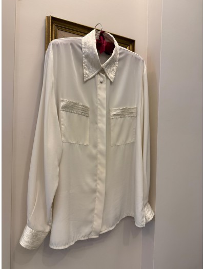 Vintage Krem Saten Gömlek Vintage Krem Saten Gömlek