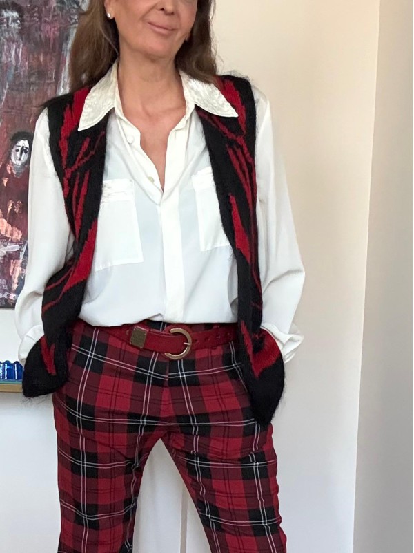 Vintage Krem Saten Gömlek 