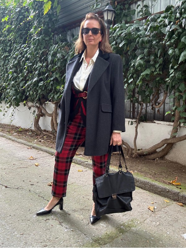 Vintage Antrasit Made in USA Yün Kaban 