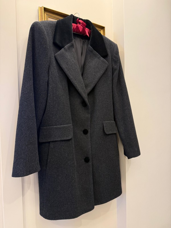 Vintage Antrasit Made in USA Yün Kaban 