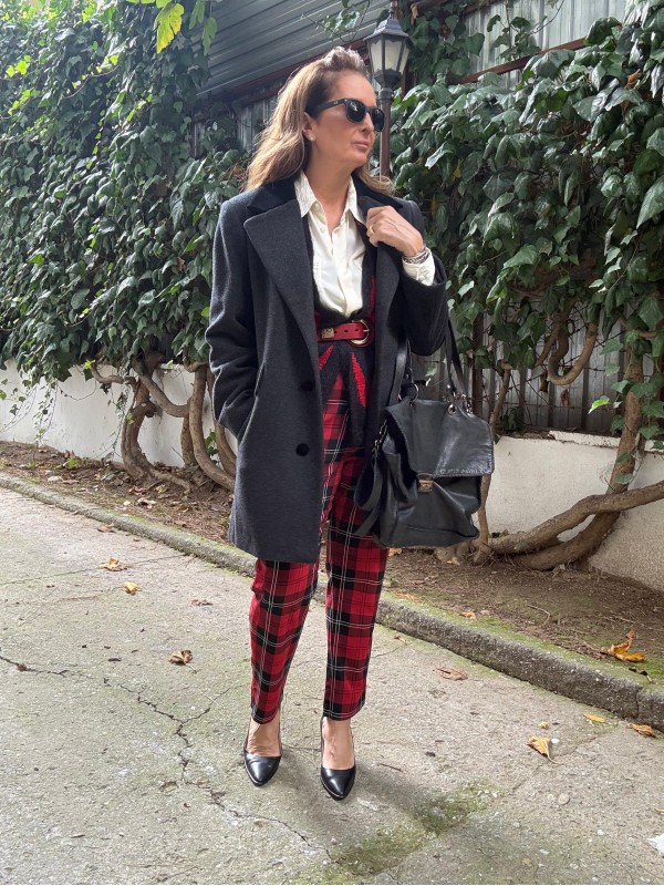 Vintage Antrasit Made in USA Yün Kaban 