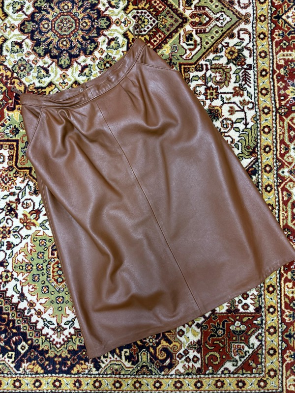 Vintage Taba Deri Kalem Etek