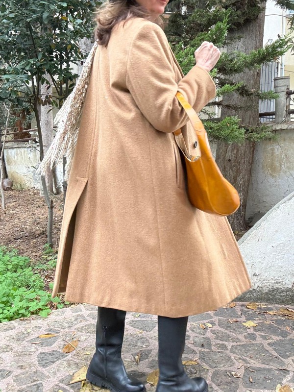 Vintage Camel Yün Manto