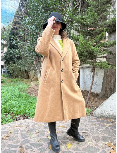 Vintage Camel Yün Manto Vintage Camel Yün Manto