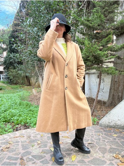 Vintage Camel Yün Manto