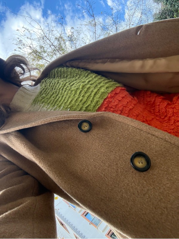 Vintage Camel Yün Manto