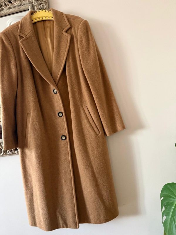 Vintage Camel Yün Manto
