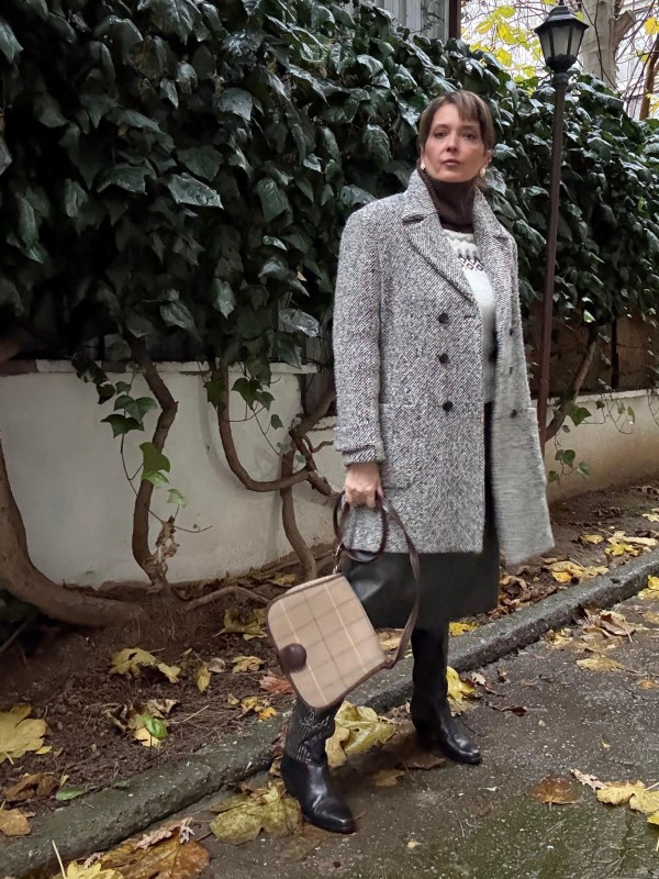 Tüvit Kruvaze Vintage Kaban