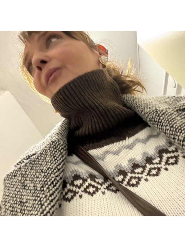 Vintage Jakarlı Boğazlı Kazak/ Tunik