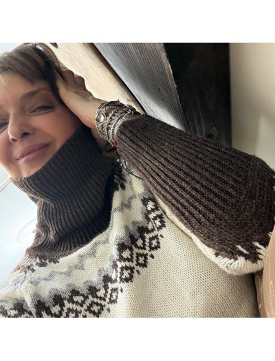 Vintage Jakarlı Boğazlı Kazak/ Tunik