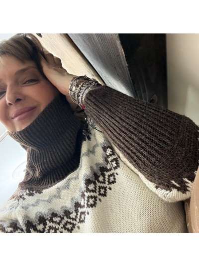 Vintage Jakarlı Boğazlı Kazak/ Tunik