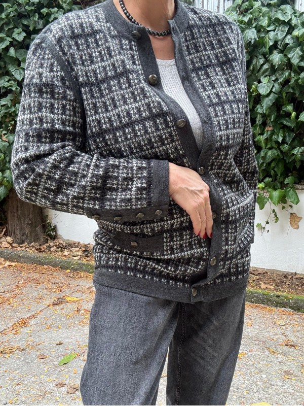 Vintage Gri Simli Triko TwinSet