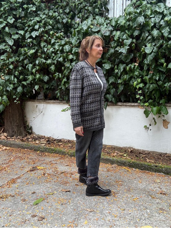 Vintage Gri Simli Triko TwinSet