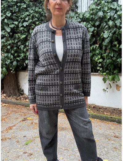 Vintage Gri Simli Triko TwinSet