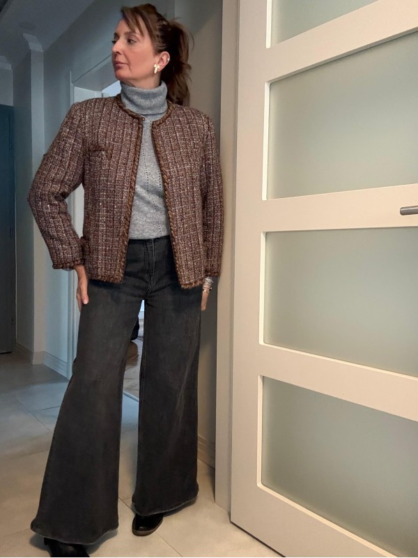 Vintage özel dikim kahverengi  tüvit takım