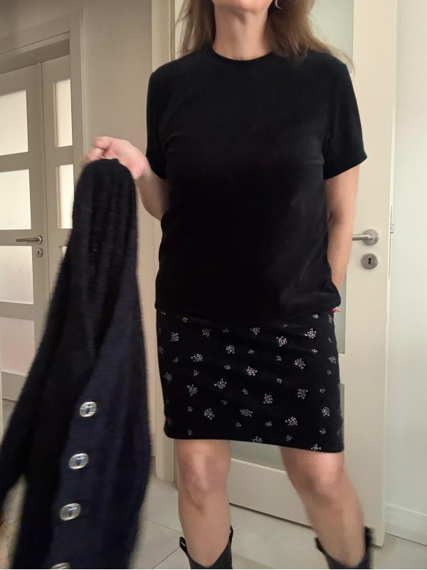 Vintage Siyah Kadife TwinSet 