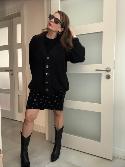 Vintage Siyah Kadife TwinSet 