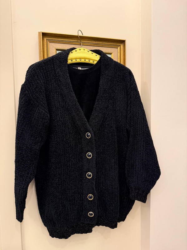 Vintage Siyah Kadife TwinSet 