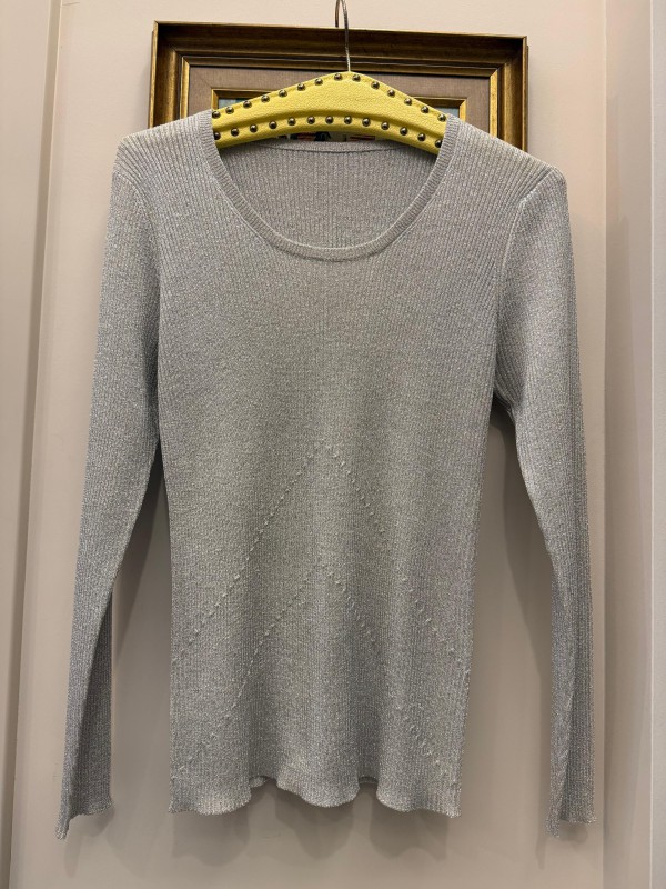 Vintage Gri Simli Triko TwinSet