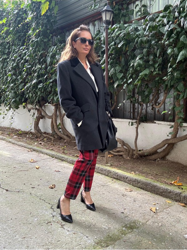 Vintage Antrasit Made in USA Yün Kaban 