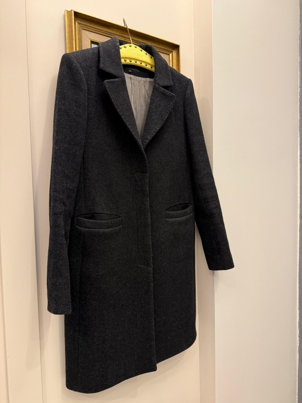 Maje Yün&Kaşmir Gri Kaban 