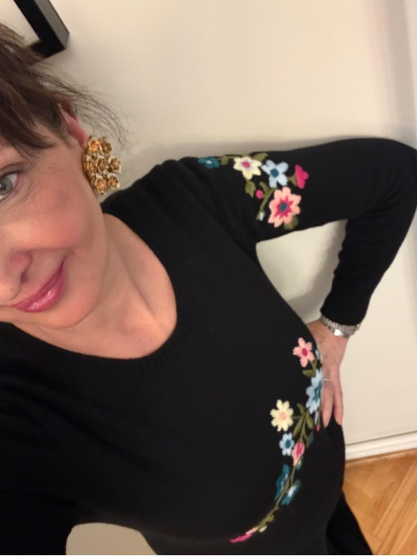 Moschino Jeans Çiçek Nakışlı Kazak