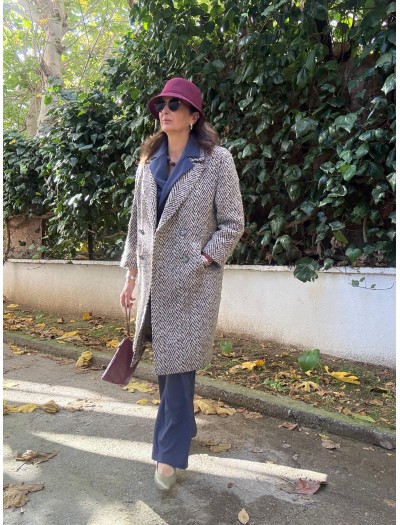 Vintage Balıksırtı Yün Palto 