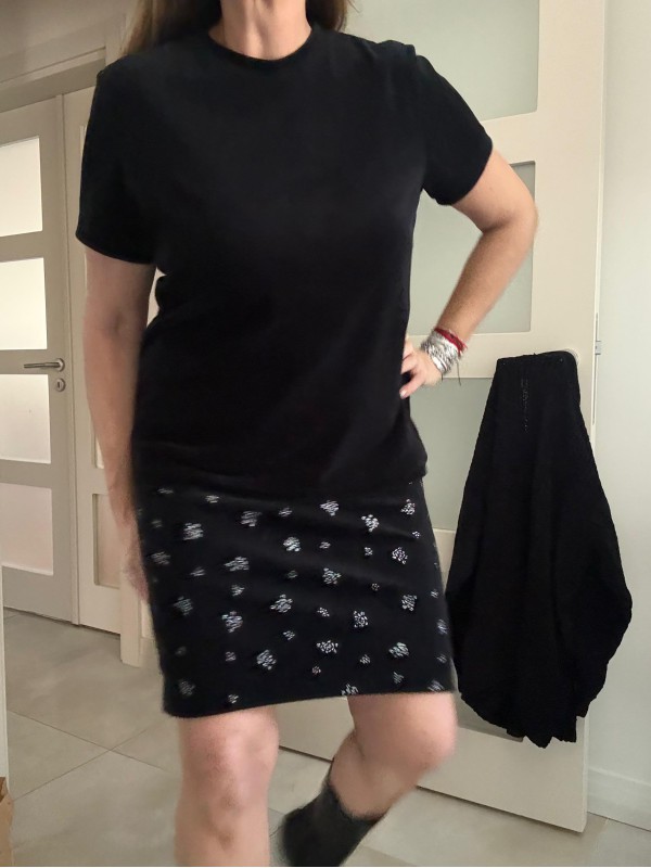 Vintage Siyah Kadife TwinSet 