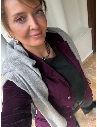 Vintage Mor Kadife Blazer