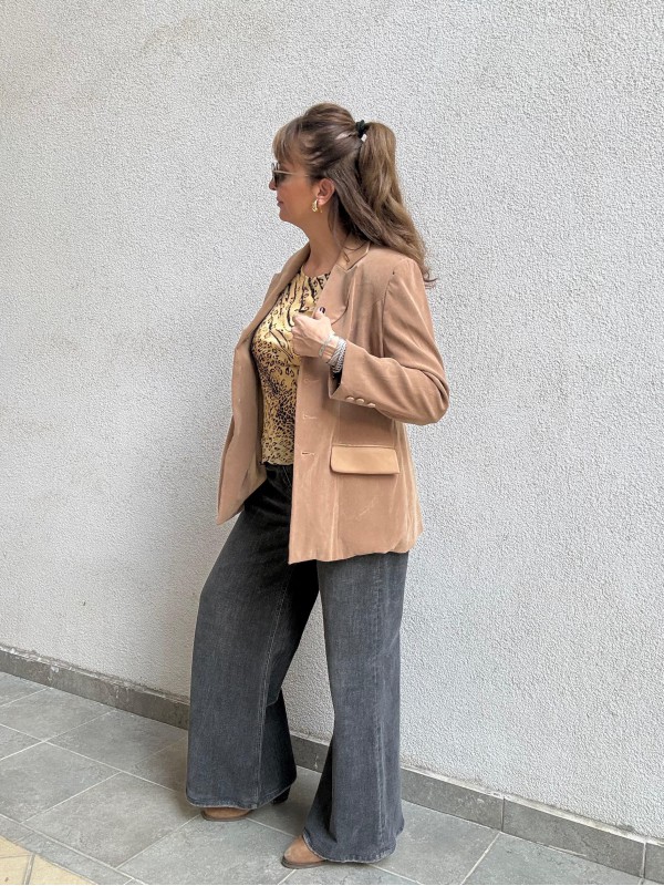 Vintage  Cupro /Tencel  Saten Yakalı Ceket