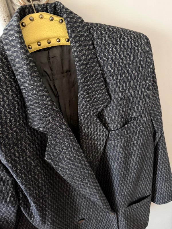 Titiz Geometrik Desenli Boyfriend Ceket