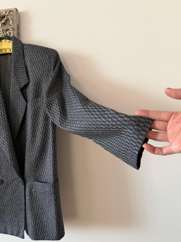 Titiz Geometrik Desenli Boyfriend Ceket